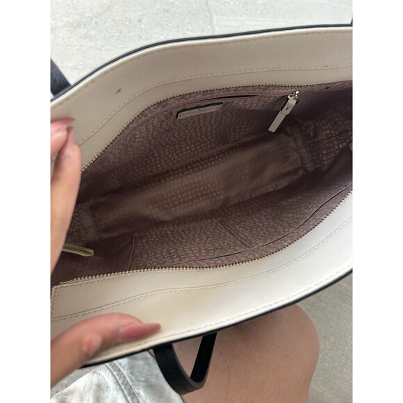 KATE SPADE SATCHEL LARGE TOTE HANDBAG BLACK LEATHER ZIPPED GOLDEN Heart HANG TAG - Picture 4 of 11